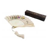19th Century Chinese Folding Hand Embordered Fan