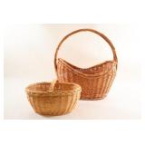 Classic Hand Woven Handle Oval Wicker Baskets