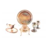 Silverplate Candle Sticks,Tray, Butter Dish