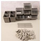 Collection of Parts Bins and Pegboard Holders