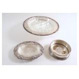 Silverplate Relish Trays w Inserts, Champagne
