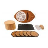 VTG Cheese Serving Set, Coaster Set, Ulu Knife