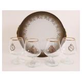 Bavaria Eberthal Dessert Platter w Brandy Snifters
