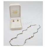 Sterling Silver Scallop Necklace&Theatre Earrings