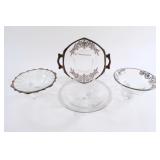 Silver Overlay Footed Candy & Trinket Dishes
