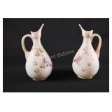 Antique Hand Painted Porcelain Pitcher Vases