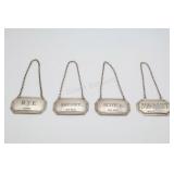 Sterling Silver Decanter /  Bottle Tag Labels