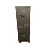 Metal Four Drawer Filing Cabinet on Castors