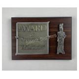 Military Ontario  AWARD Plaque - Soldier Society