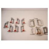 Assortment of 12 Small C-Clamps
