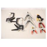 Assortment of Light Weight C-Clamps & Hand Clamps