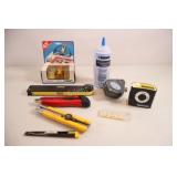 Mat Cutter, Caulk Line, Angle Finder, Tape, Knives