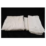 White Linen & Cotton Embroidered Tablecloth