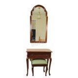 Gibbard, Solid Cherry Vanity Desk, Mirror & Stool