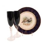 Hand Crafted Blown Flute Glasses,Sovereign Plate