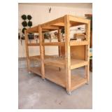 Rolling Wooden Material Shop Storage Unit