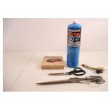 100' Steel Measure Tape, Propane Torch & Scissors