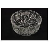 Clear Heavy Cut Lead Crystal Serving Bowl