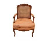 French Louis XV Style Caned Carved Armchair