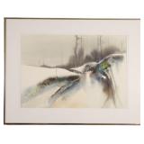 'White Face in Winter' Watercolor Artwork