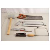 Mitre Saw, Hack Saw, Scroll Saw and Rubber Mallet