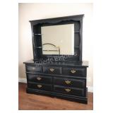 Multi-Drawer Bedroom Dresser w  Attached Mirror