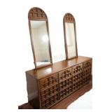 Rustic European / Brutalist Style Dresser & Mirror