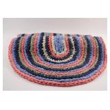 Handcrafted,Oval Circular RAG Colorful Crochet Rug