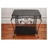 VTG Style Two-Tier Black Wrought Iron Table