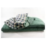 Plaid Flannel Sleeping Bag w Nylon Shell