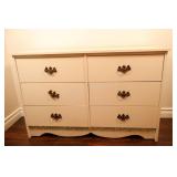 Painted & Stenciled White Dresser