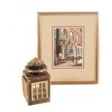 VTG Dufex Foil Art Print w Metal Candle Holder