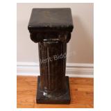 Black Ceramic Plant Stand w Gold Highlights