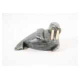 VTG Signed Inuit Soapstone Walrus Carving, Alaska