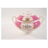 Minton Bone China Soup Tureen , Pink Cockatrice