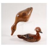 Wooden Carved ,Painted & Signed Duck Decoys -