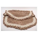Handcrafted, Semi-Circular RAG Crochet Rug