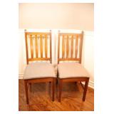 Solid Wood Dining Side Chairs w Upholstered Seats