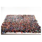 NEW - Vibrant Multicolored Rag Rug 34" x 25"