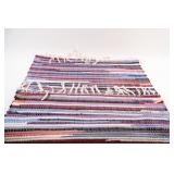 NEW -  Rag Rug Flat Weave Cotton Fringe Runner
