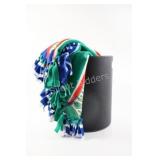 Faux Leather 15" Basket w Little League Throw