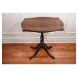 Antique-Style Mahogany Pedestal Accent Table