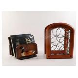 Wooden Table top Wine Rack w Magaizine Holder