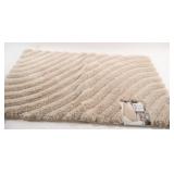 NEW - Waves Plush Beige Bath Mat