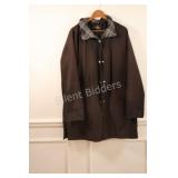 Ladies Michel Studio  Mid Length Black Coat, XL
