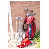 Set of Right Hand Golf Clubs, Bag, Pull Cart