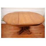 VTG Solid Oak Pedestal Dining Table