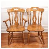 Set of 4 Colonial Style Wooden Dining Chairs