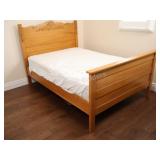 Antique Solid Wood Panel Double Bed Frame