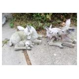 Weathered Resin Garden Deer Figurines